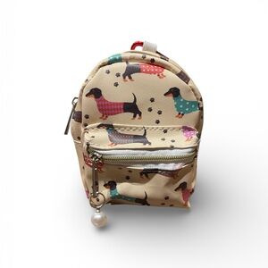 Dachshund Print Mini Keychain/Purse Charm Backpack